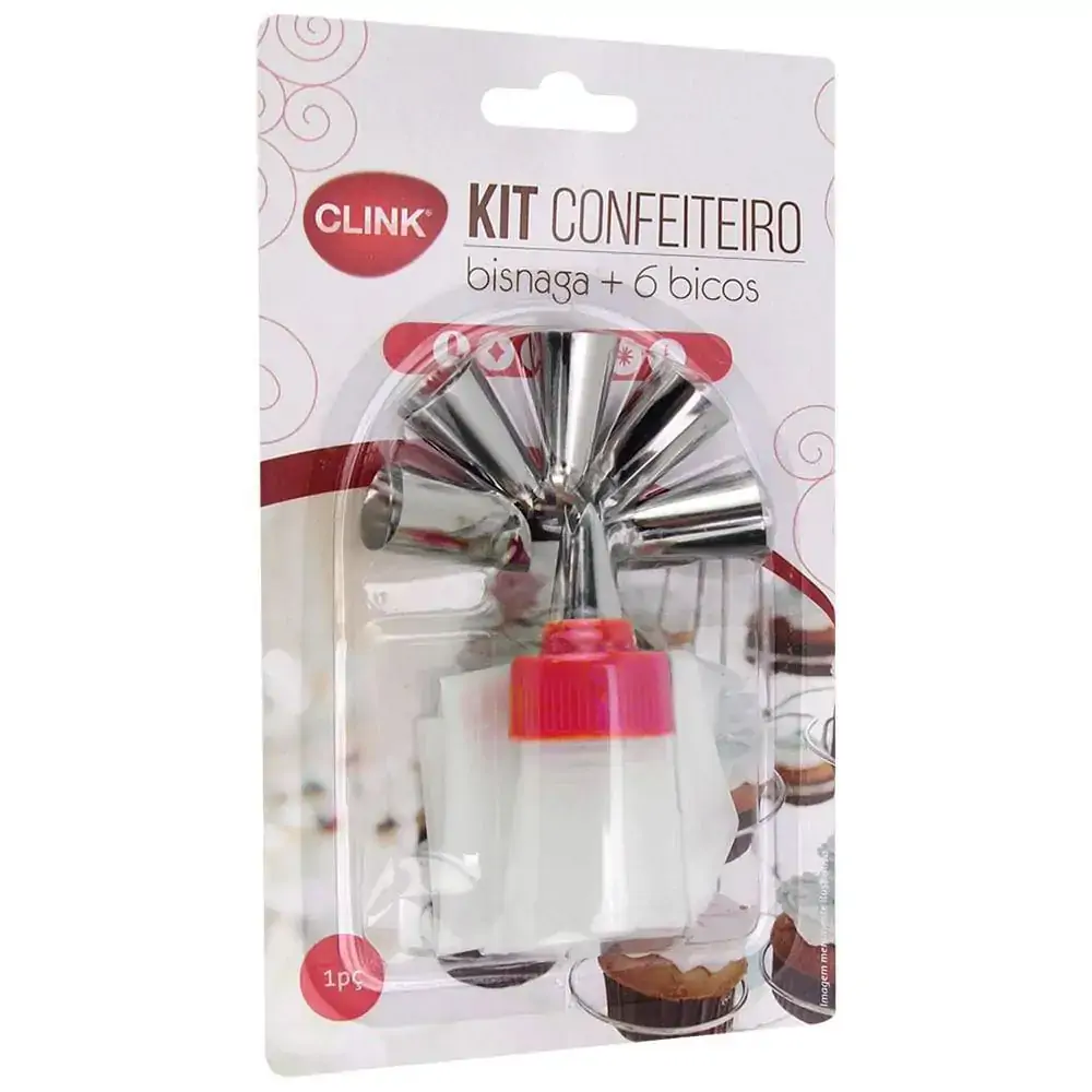 Kit Confeiteiro C/6 Bicos Inox Clink