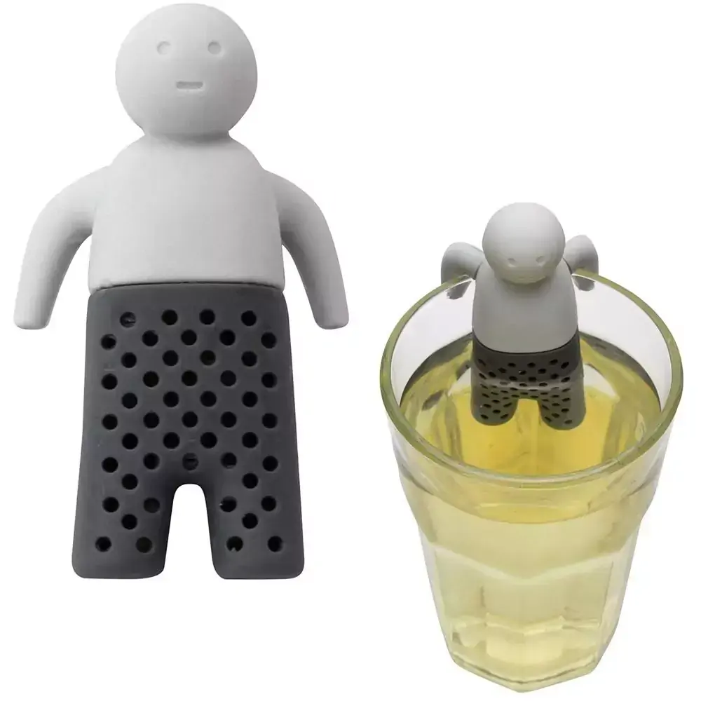 Infusor Coador De Chá De Silicone Modelo Boneco Colors 8x4,5cm