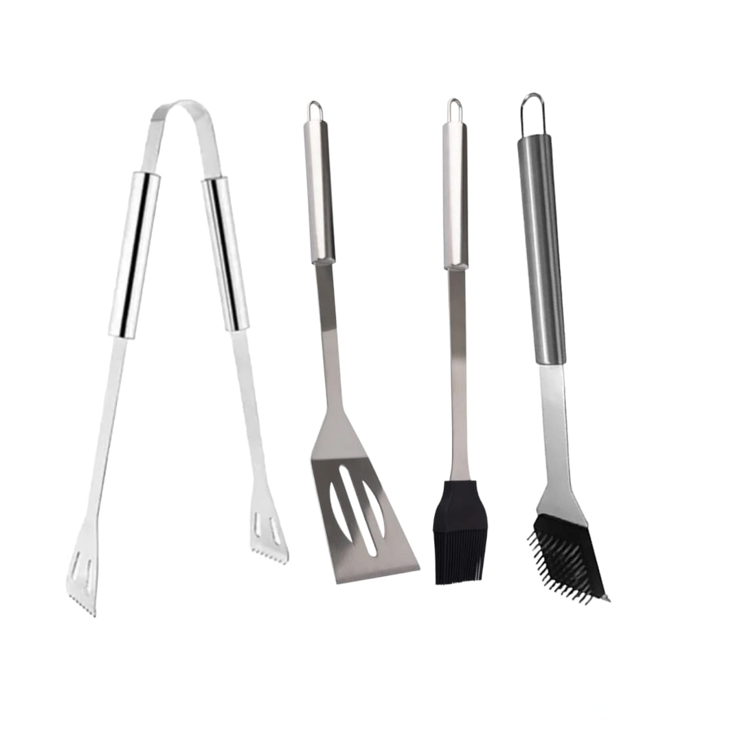 Kit Churrasco Gourmet Aço Inox 4 Peças