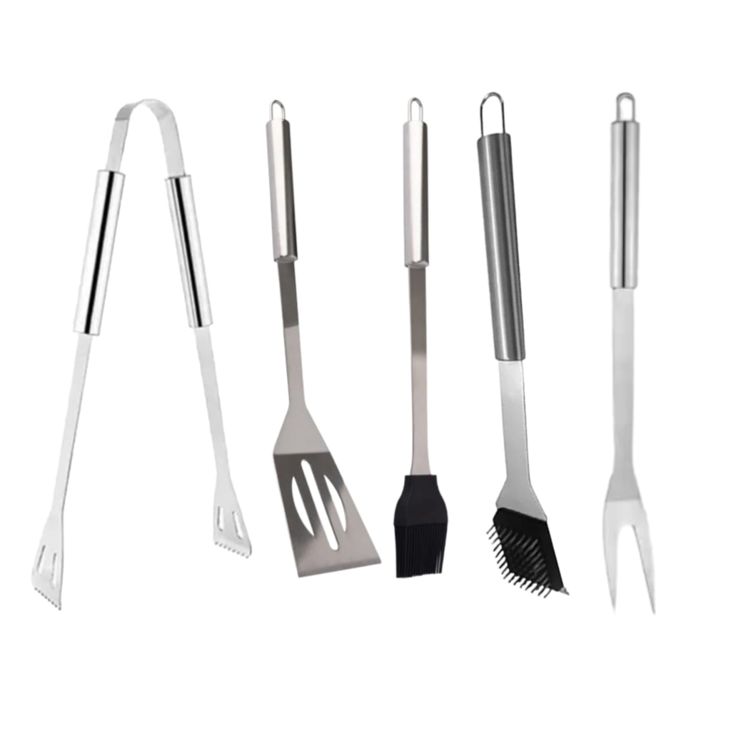 Kit Churrasco Gourmet Aço Inox 5 Peças