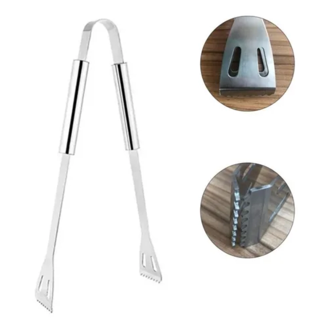 Pinça Pegador Churrasco Aço Inox