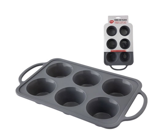 Forma Cupcake Silicone E Aco C/pegador Ref.ck6511