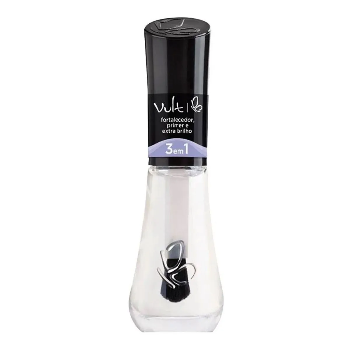 Esmalte Vult 3 em 1 Primer Fortalecedor e Extra Brilho