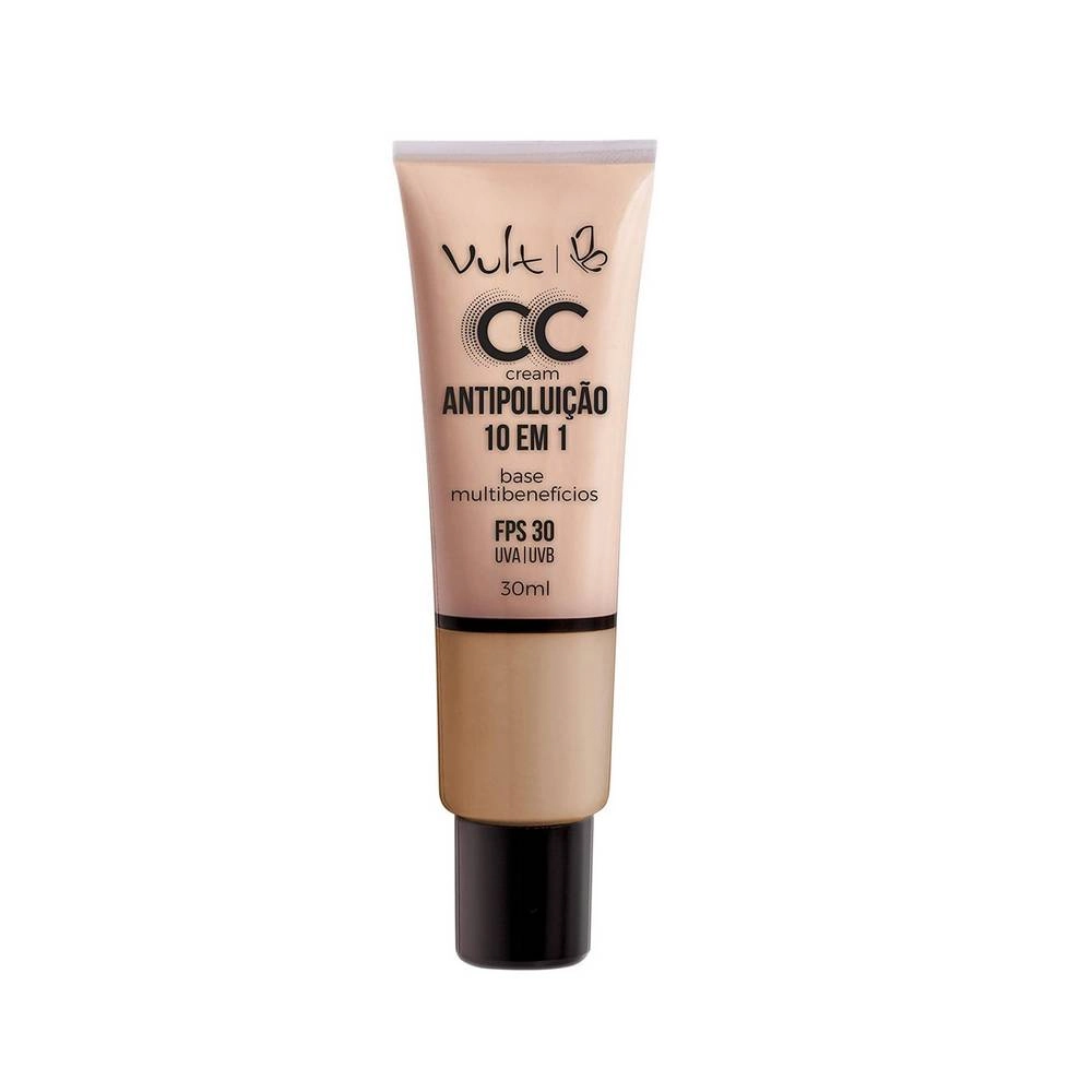 CC Cream Antipoluição 10 em 1 Vult - Base Facial 30ml - MB06