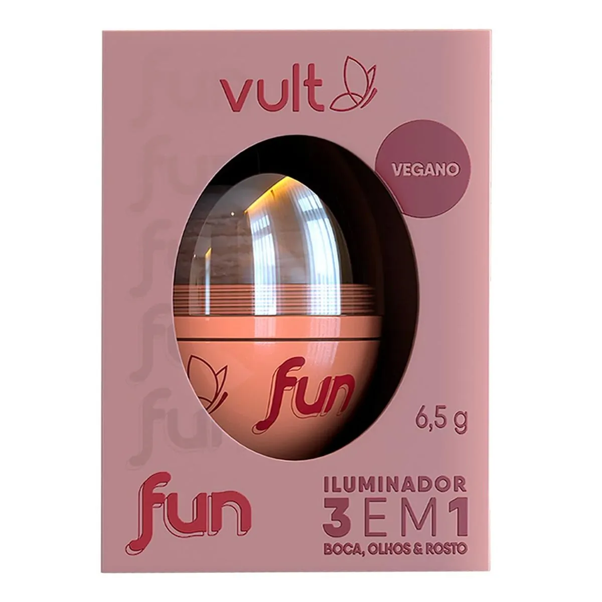 Iluminador Bastão 3 Em 1 Rose Iluminada Vult Fun 6,5g