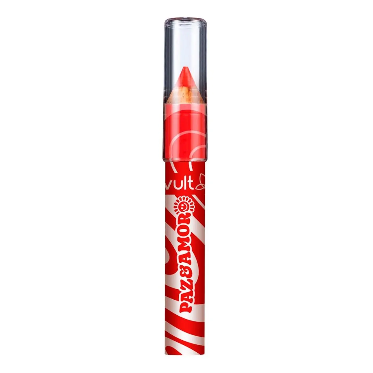 Lápis Labial 3 em 1 Vult Paz &amp; Amor Cor Vermelho Hippie 1,2g