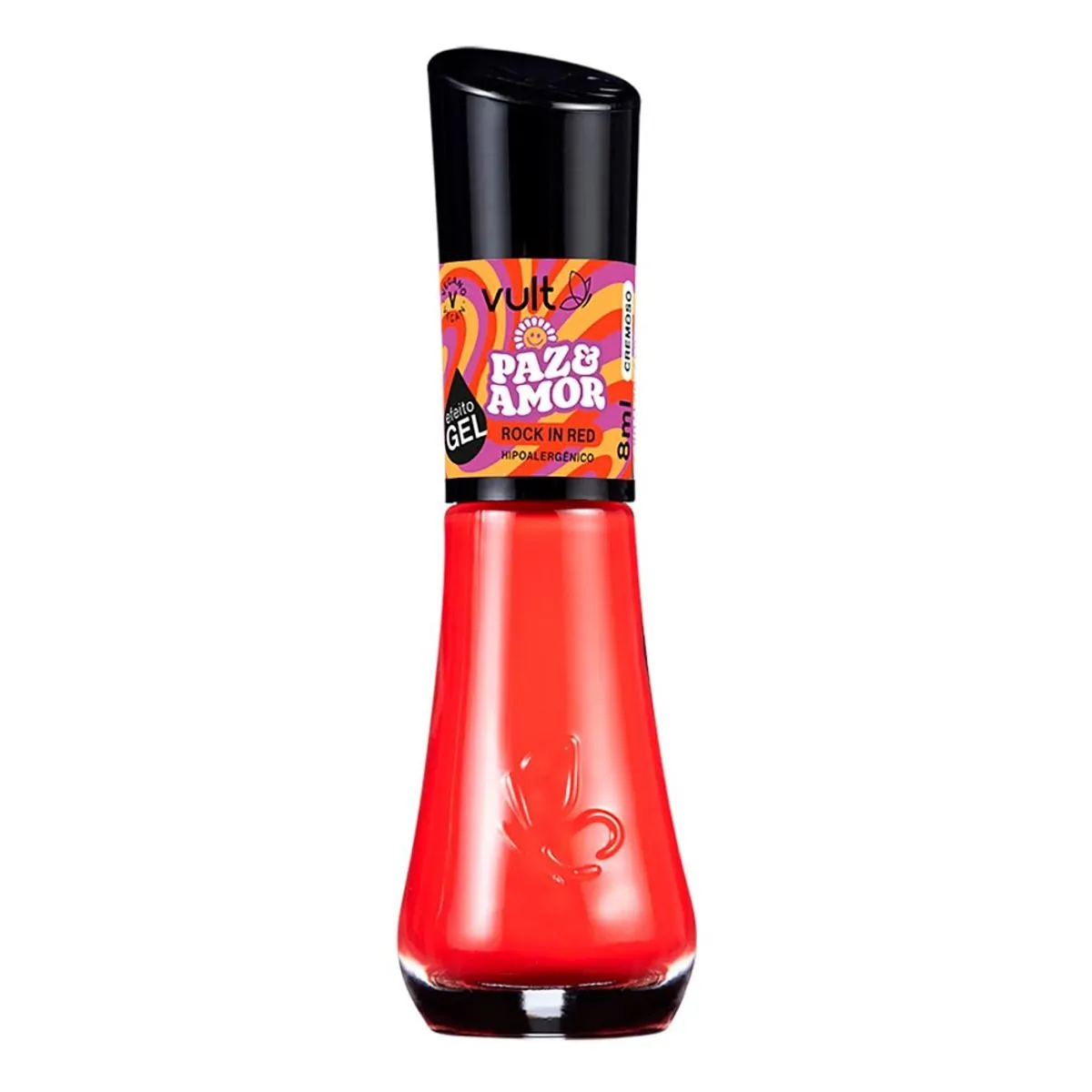 Esmalte Cremoso Efeito Gel Rock In Red Vult Paz Amor Frasco 8ml