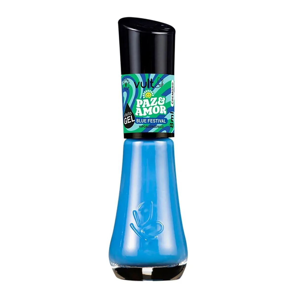 Esmalte Cremoso Efeito Gel Blue Festival Vult Paz Amor Frasco 8ml