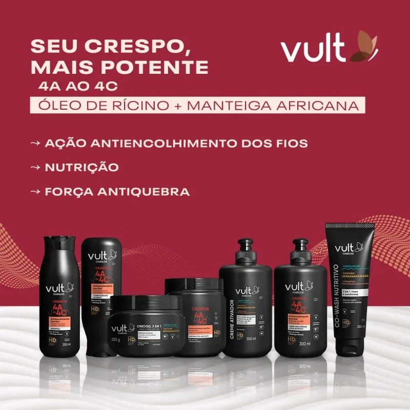 Creme Vult Cabelos Ondulados, Cachos E Crespos Frasco 300ml