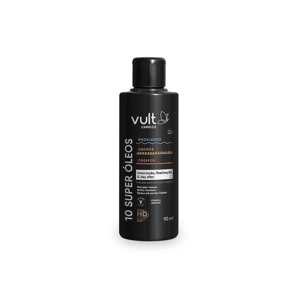 Finalizador Capilar óleo Vult Cabelos Ondulados, Cachos E Crespos 10 Super óleos Frasco 90ml