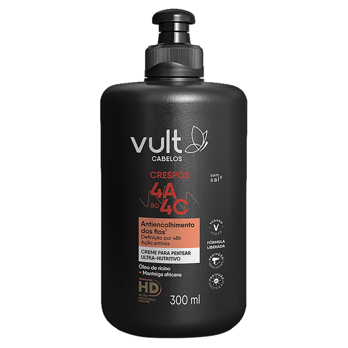 Creme para Pentear Vult Cabelos Crespos Frasco 300ml