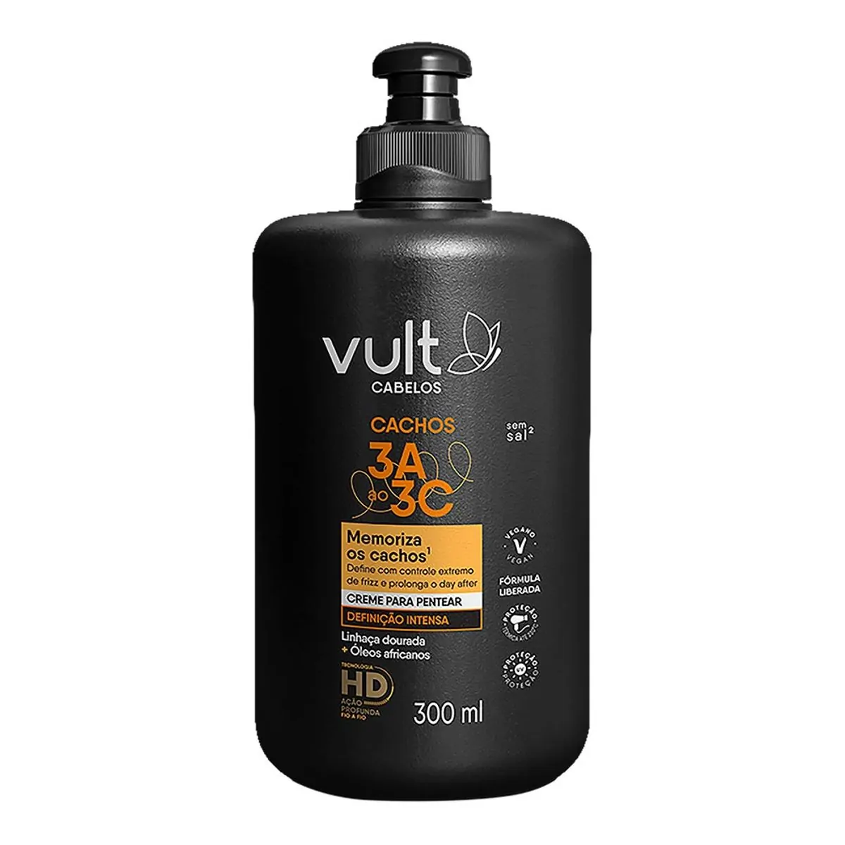 Creme para Pentear Definição Intensa Vult Cabelos Cachos Frasco 300ml