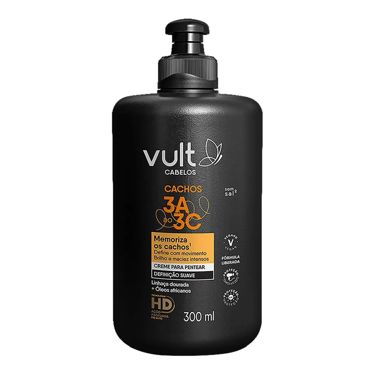 Creme para Pentear Definição Suave Vult Cabelos Cachos Frasco 300ml