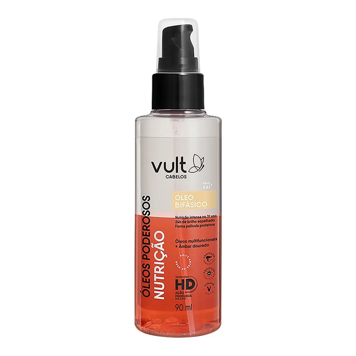 óleo Bifásico Vult Cabelos óleos Poderosos Nutrição Frasco 90ml