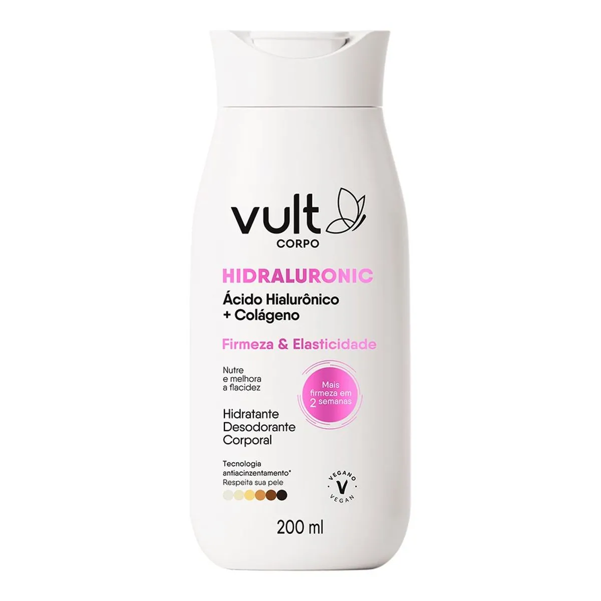 Desodorante Hidratante Corporal Firmeza E Elasticidade Vult Corpo Hidraluronic Frasco 200ml