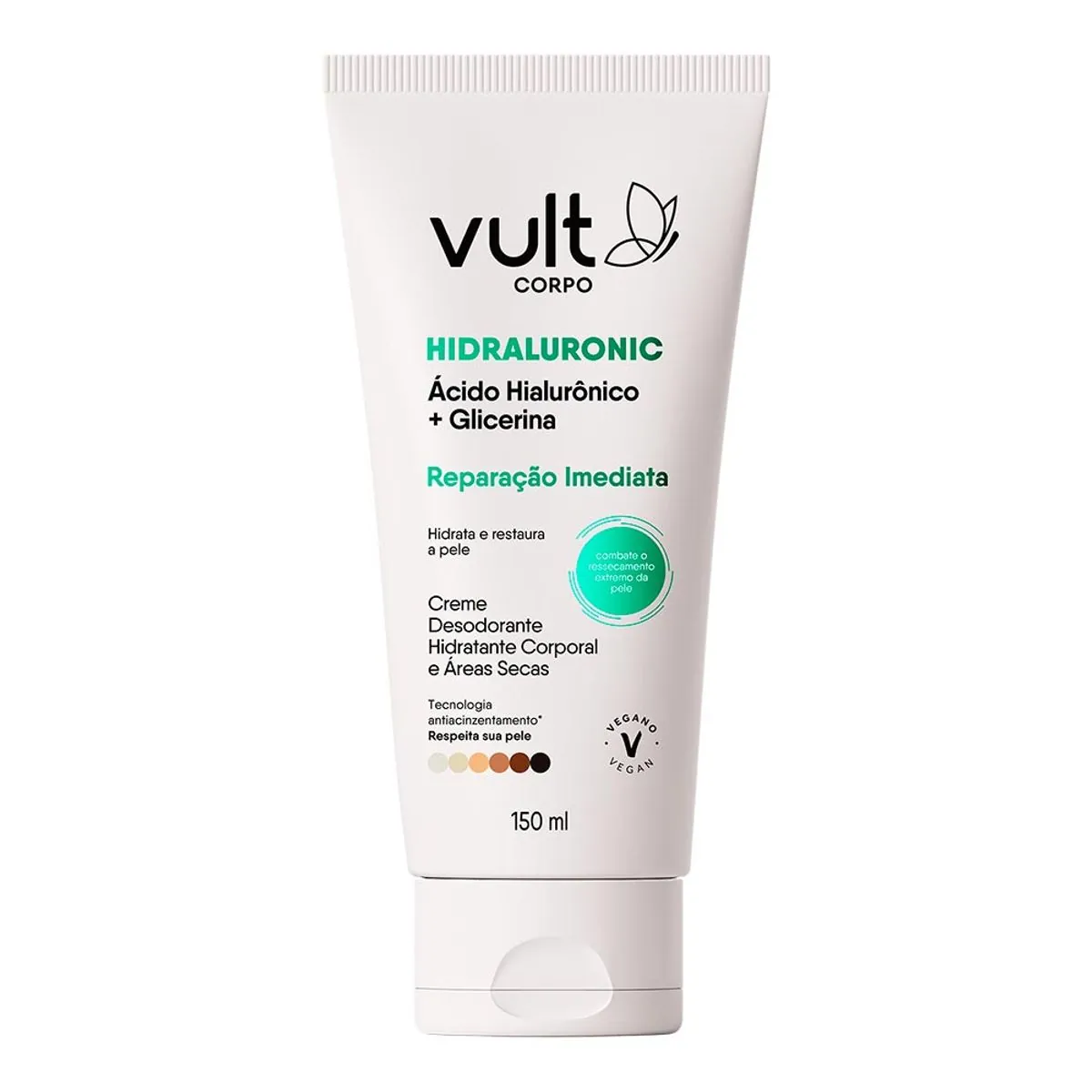 Desodorante Hidratante Corporal Reparação Imediata Vult Corpo Hidraluronic Bisnaga 150ml