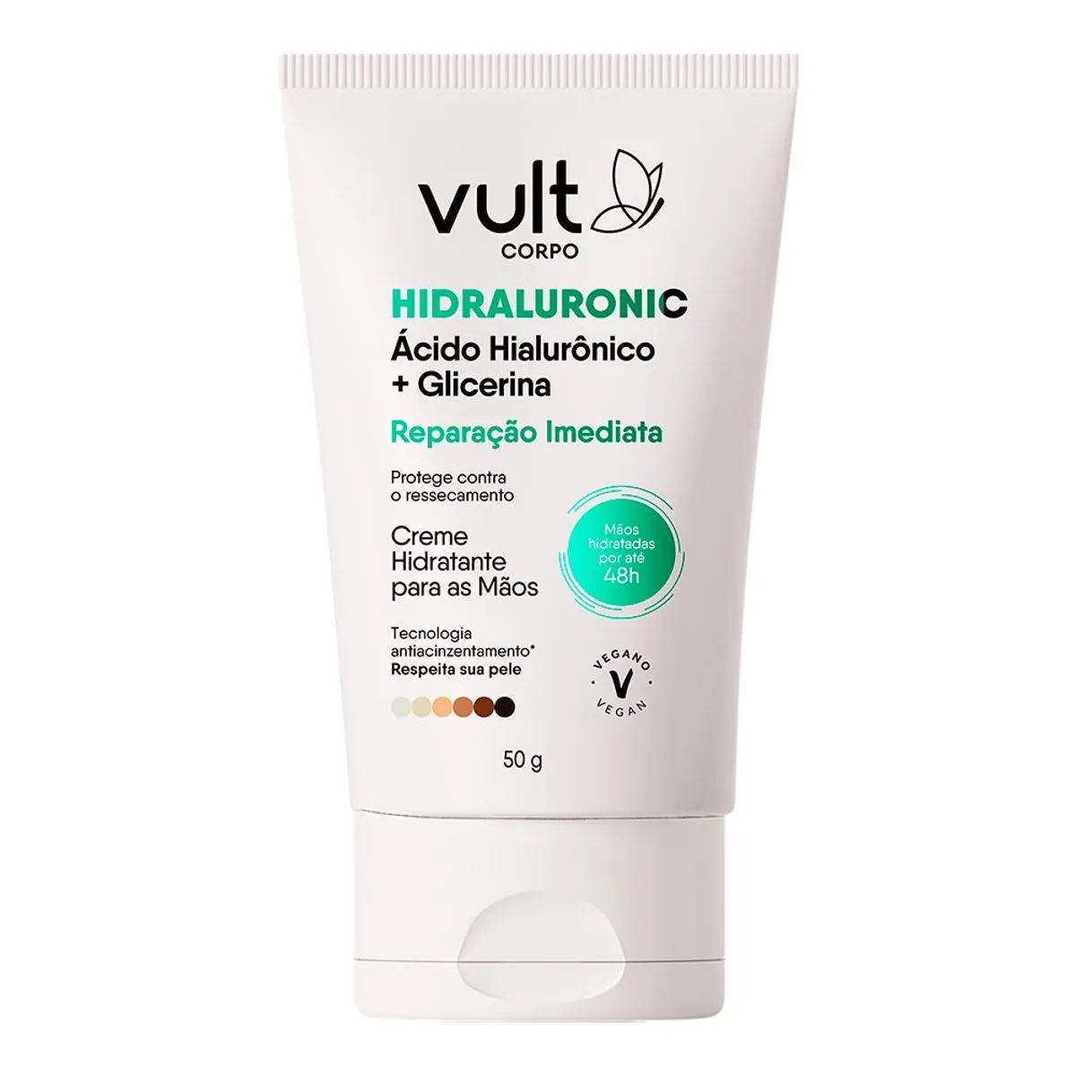 Hidratante Creme Para As Mãos Reparação Imediata Vult Corpo Hidraluronic Bisnaga 50g
