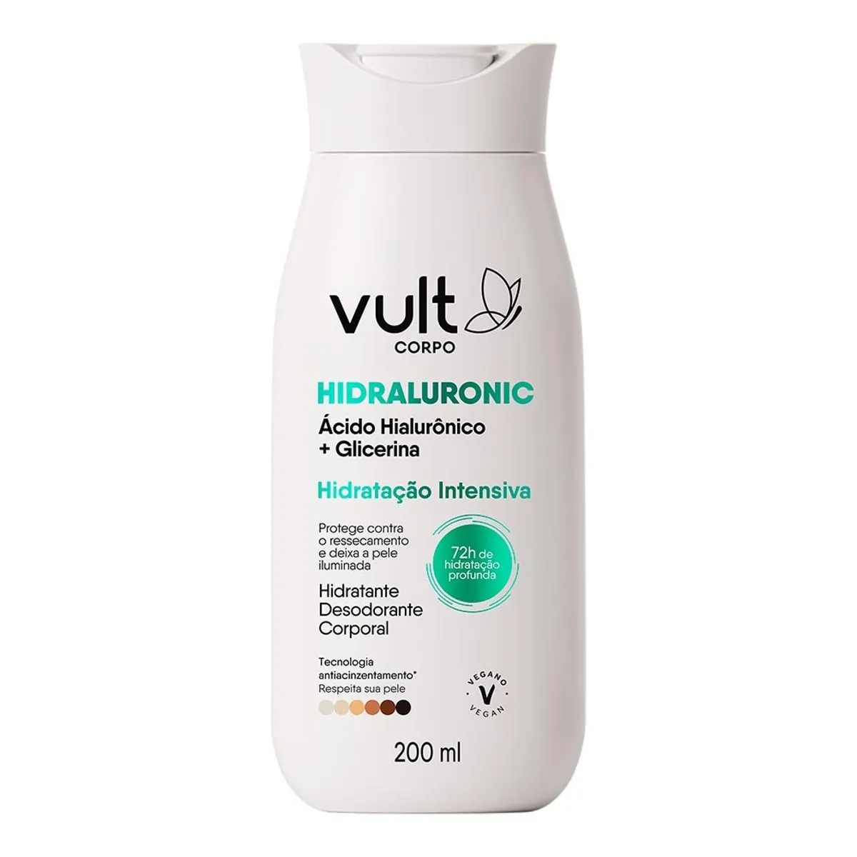 Desodorante Hidratante Corporal Hidratação Intensiva Vult Corpo Hidraluronic Frasco 200ml