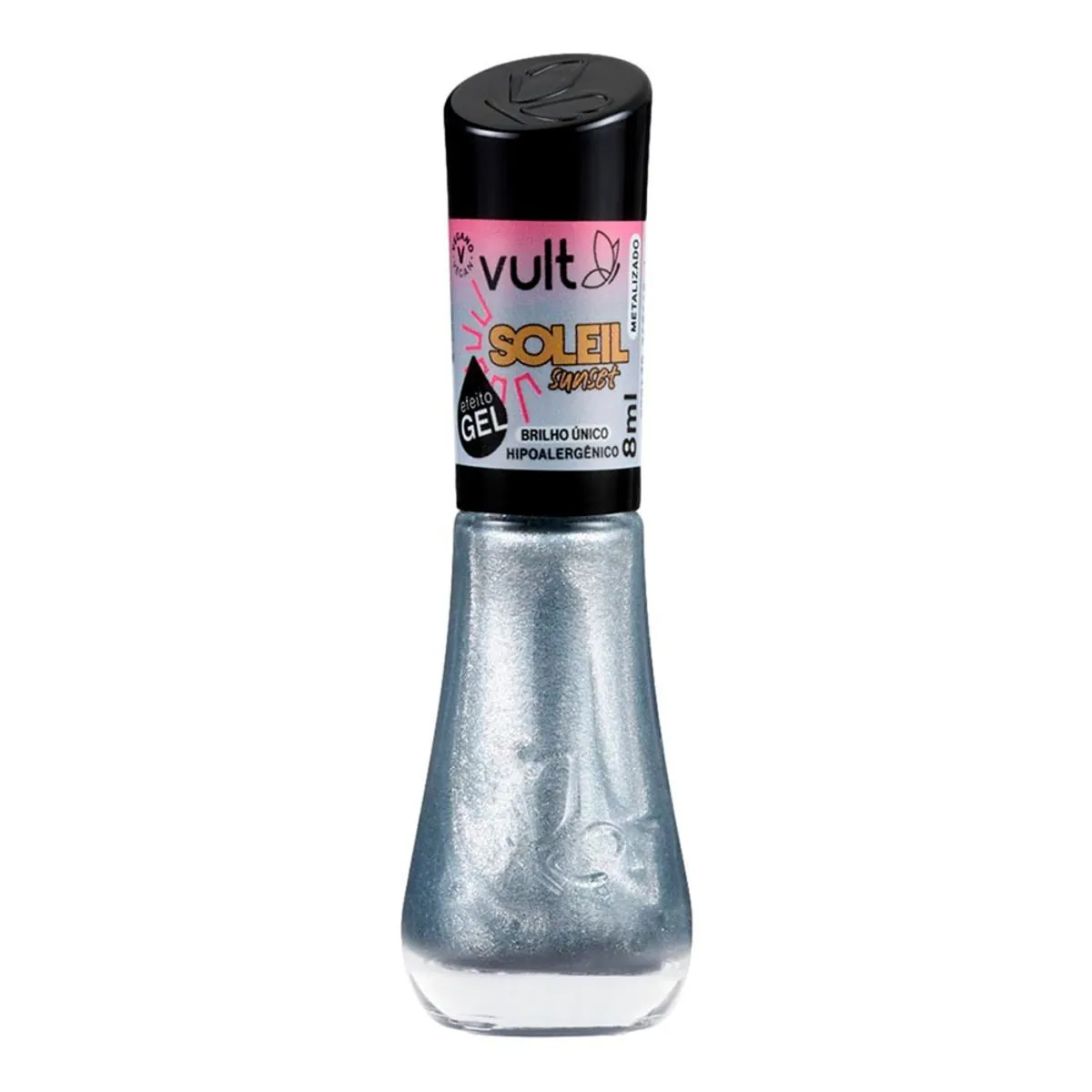 Esmalte Metalizado Efeito Gel Brilho único Vult Soleil Sunset Frasco 8ml