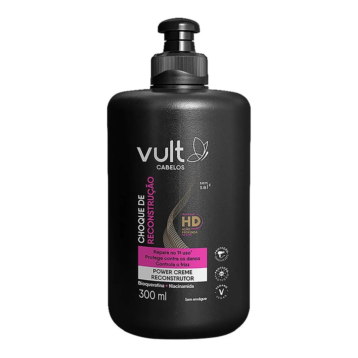 Creme para Pentear Vult Cabelos Choque de Reconstrução Frasco 300ml