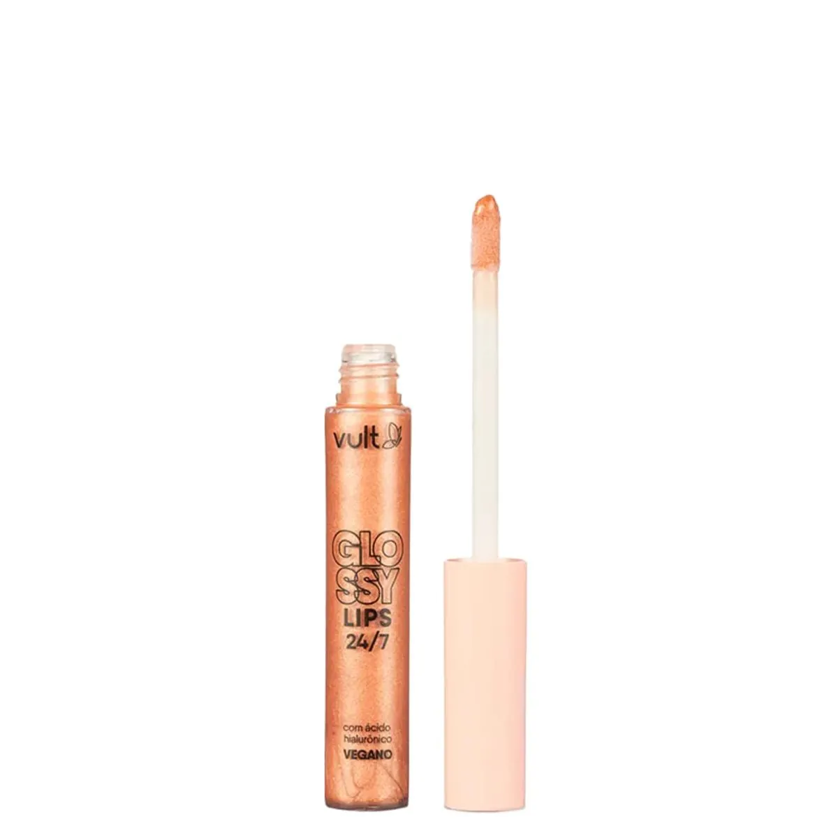 Gloss Líquido Com ácido Hialurônico Pérola Cintilante Vult Glossy Lips 24/7 5,2ml