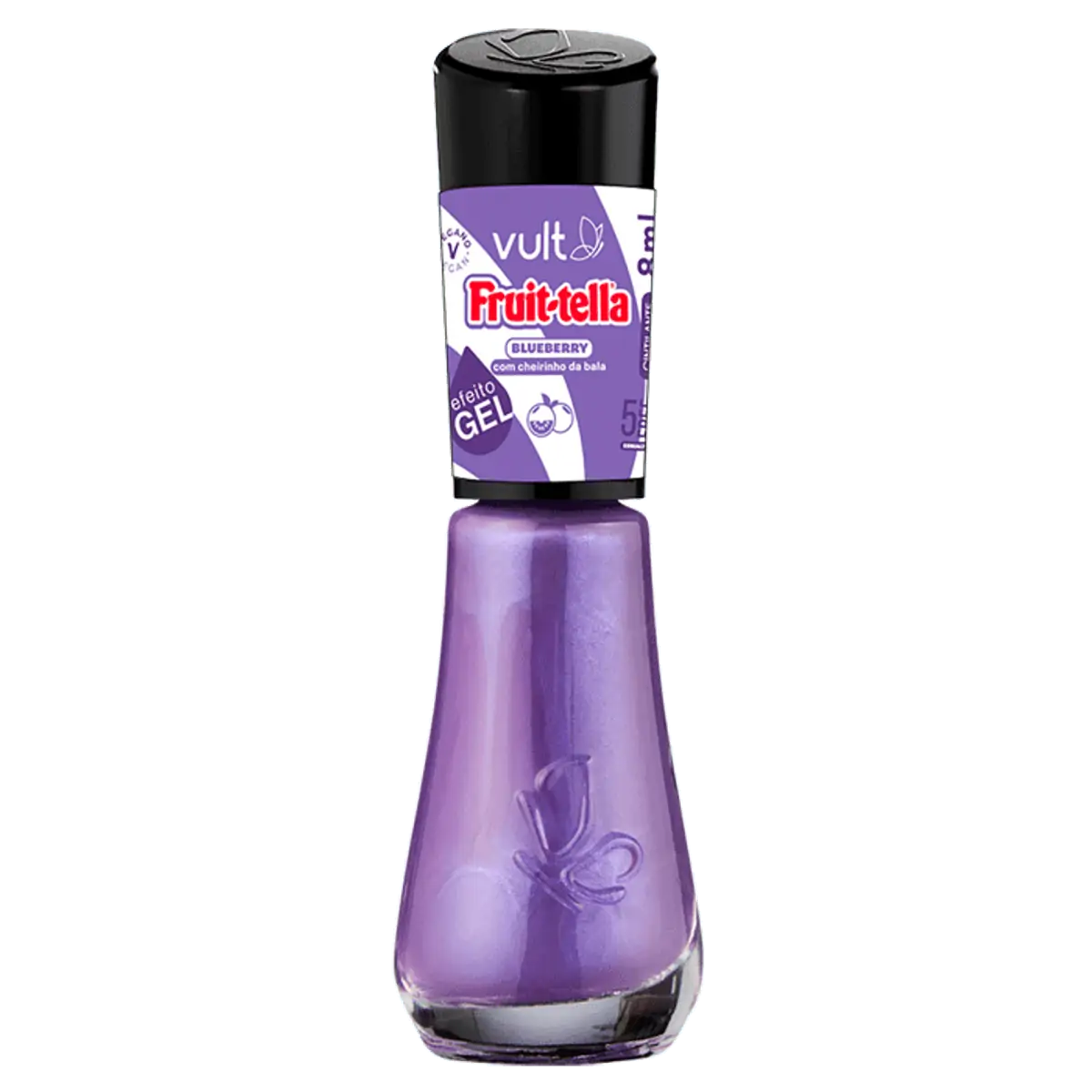 Esmalte Cintilante Efeito Gel Blueberry Vult Fruit Tella Frasco 8ml