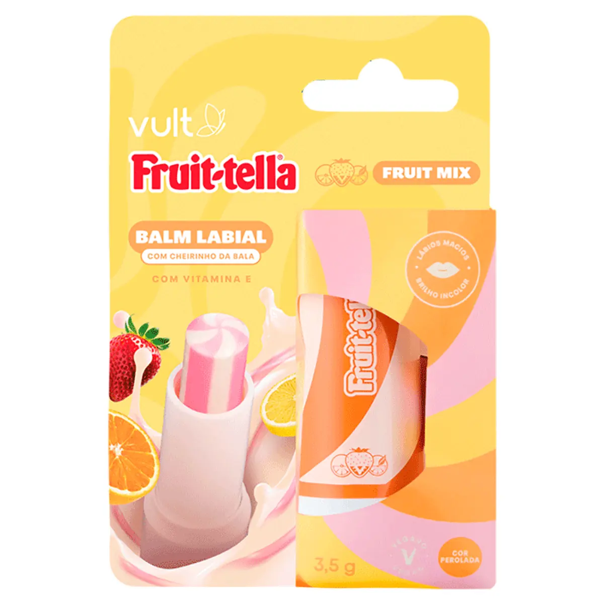 Balm Labial Fruit Mix Perolado Vult Fruit Tella Caixa 3,5g