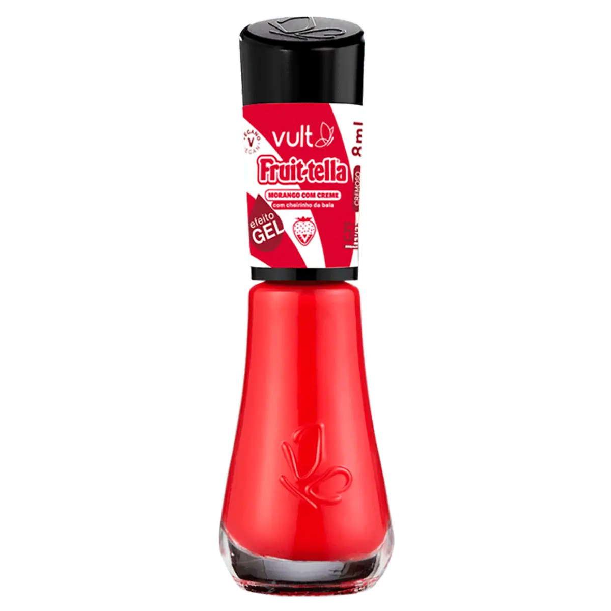 Esmalte Cremoso Efeito Gel Morango Com Creme Vult Fruit Tella Frasco 8ml