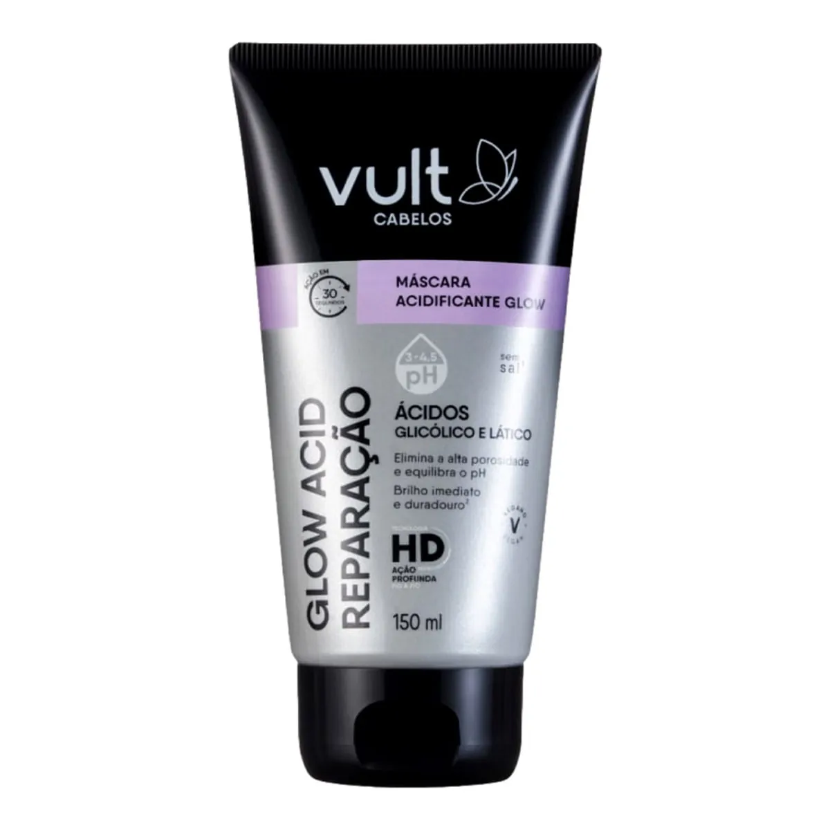 Máscara Acidificante Vult Cabelos Glow Acid Reparação Bisnaga 150ml