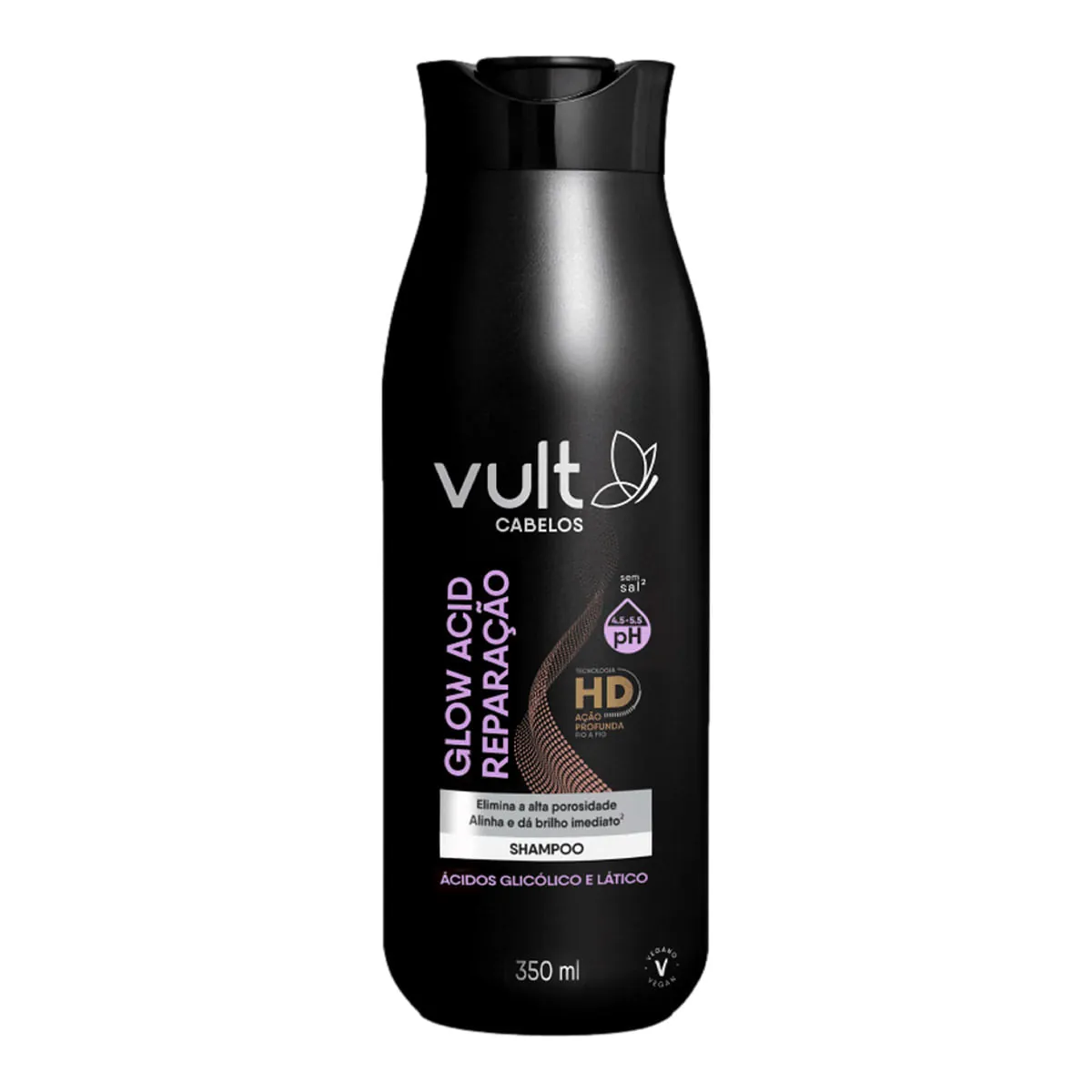 Shampoo Vult Cabelos Glow Acid Reparação Frasco 350ml