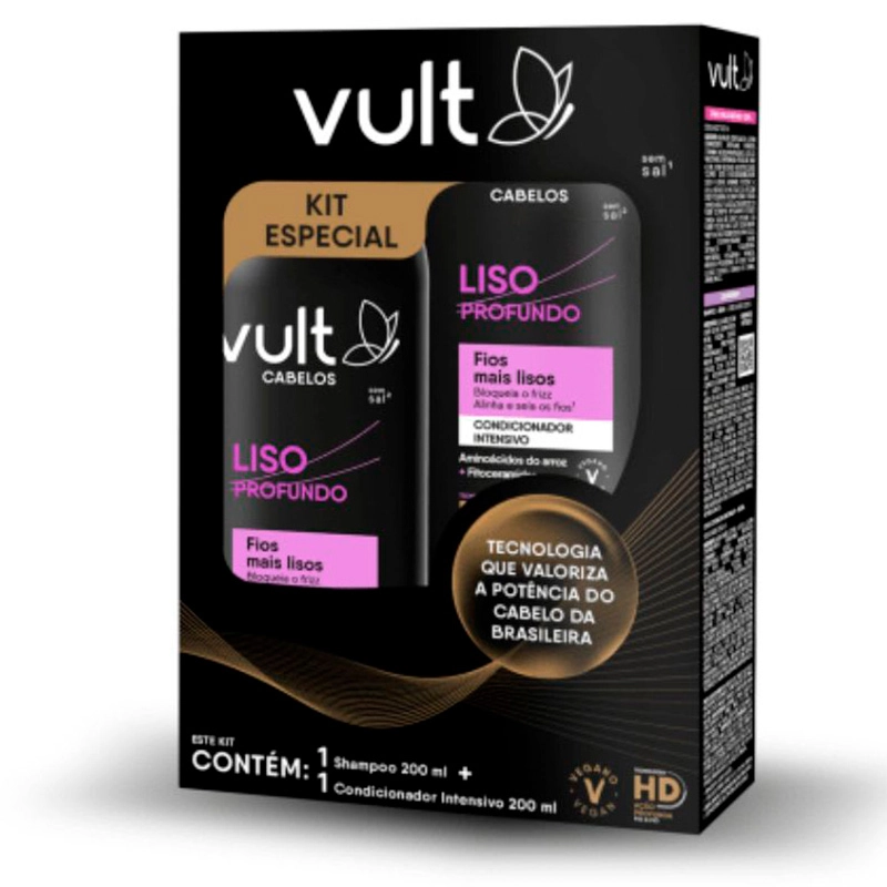 Kit Shampoo Condicionador Vult Liso Profundo 200ml Cada