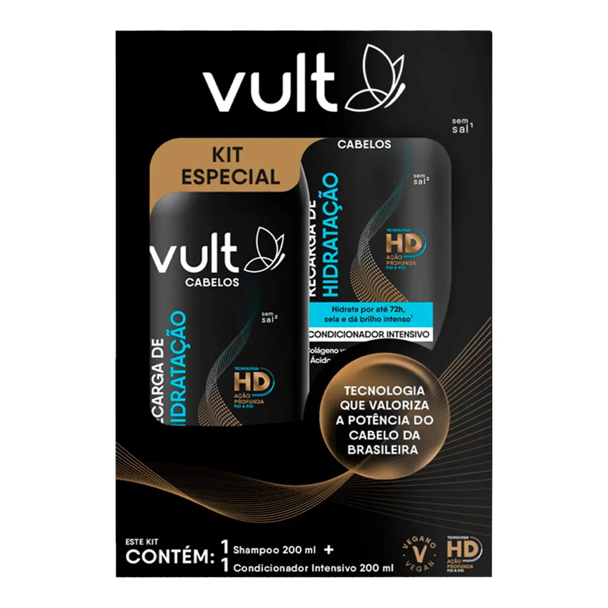 Kit Shampoo Condicionador Vult Recarga De Hidratação 200ml Cada