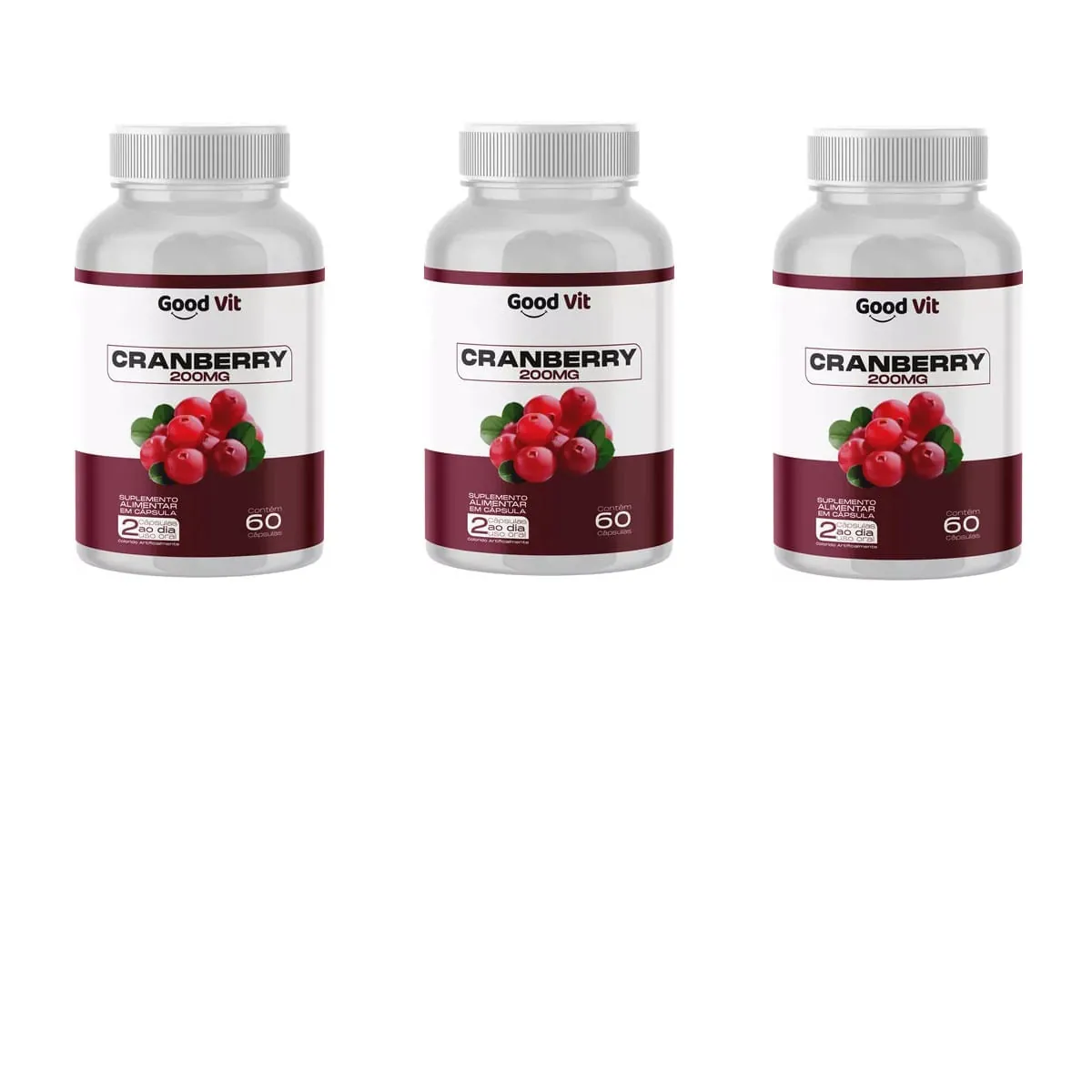 Kit C/3 Cranberry 200mg C/60 Cápsulas - Good Vit