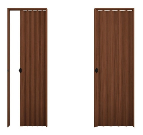 Porta Sanfonada De Pvc 90cm X 2 10m - Especial Com Relevo - Relevo Mogno