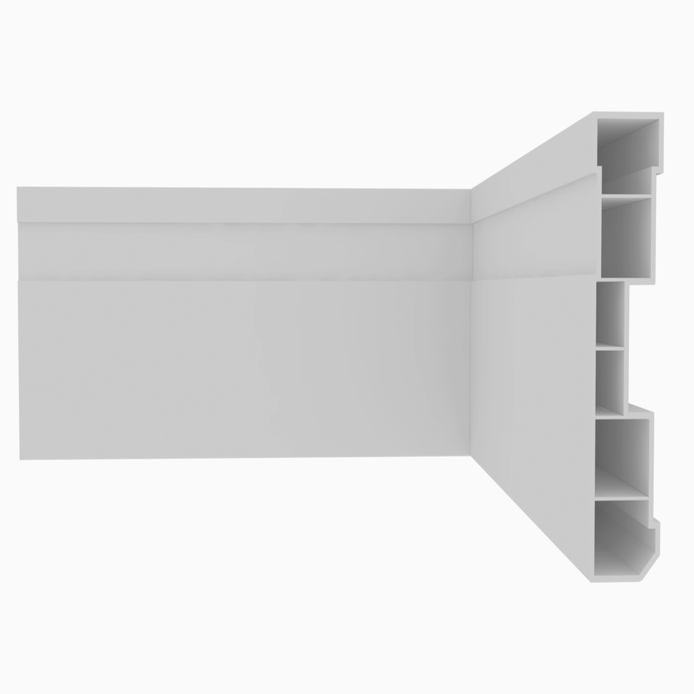 Rodapé De Pvc 7cm Branco Nobre Barra De 2,4m Plasbil