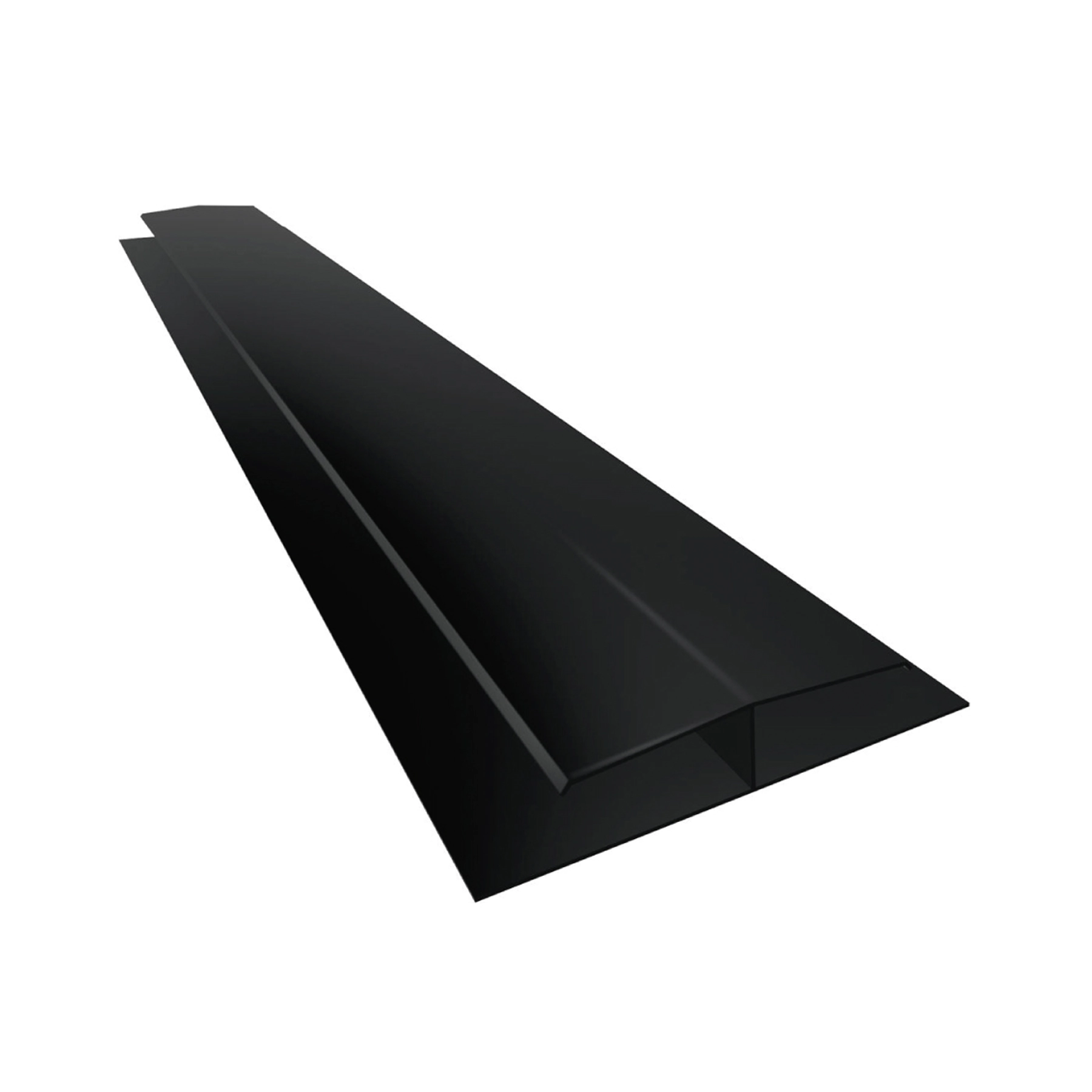 Emenda Tipo H para Forro PVC Preto 6m Liso Plasbil