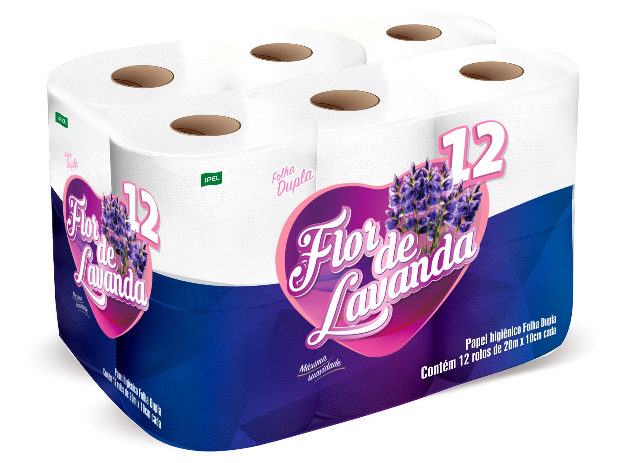 Papel Higienico Flor De Lavanda Folha Dupla 20m Lv12 Pg11