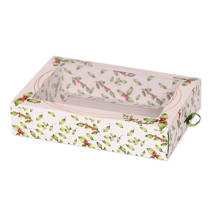 Cx Brigadeiro Gaveta C/fita Folhas 19,5x14cm