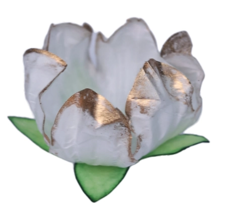 Forma Flor Stylo Borda Dourada C/25un Decora Doces