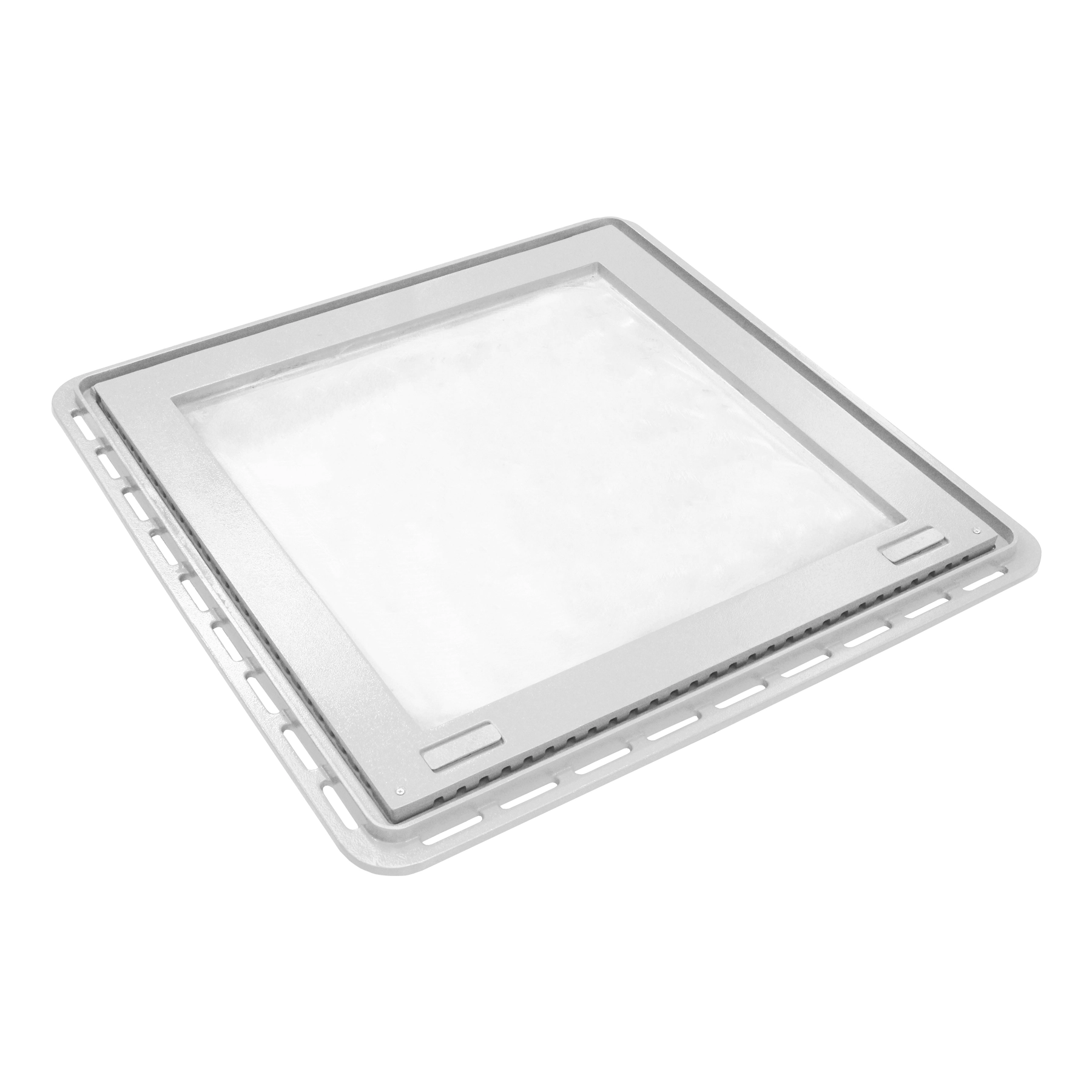 Tampão e Porta Grelha Oculto Articulado Rebaixado Alumínio 80x80cm Bege GDA
