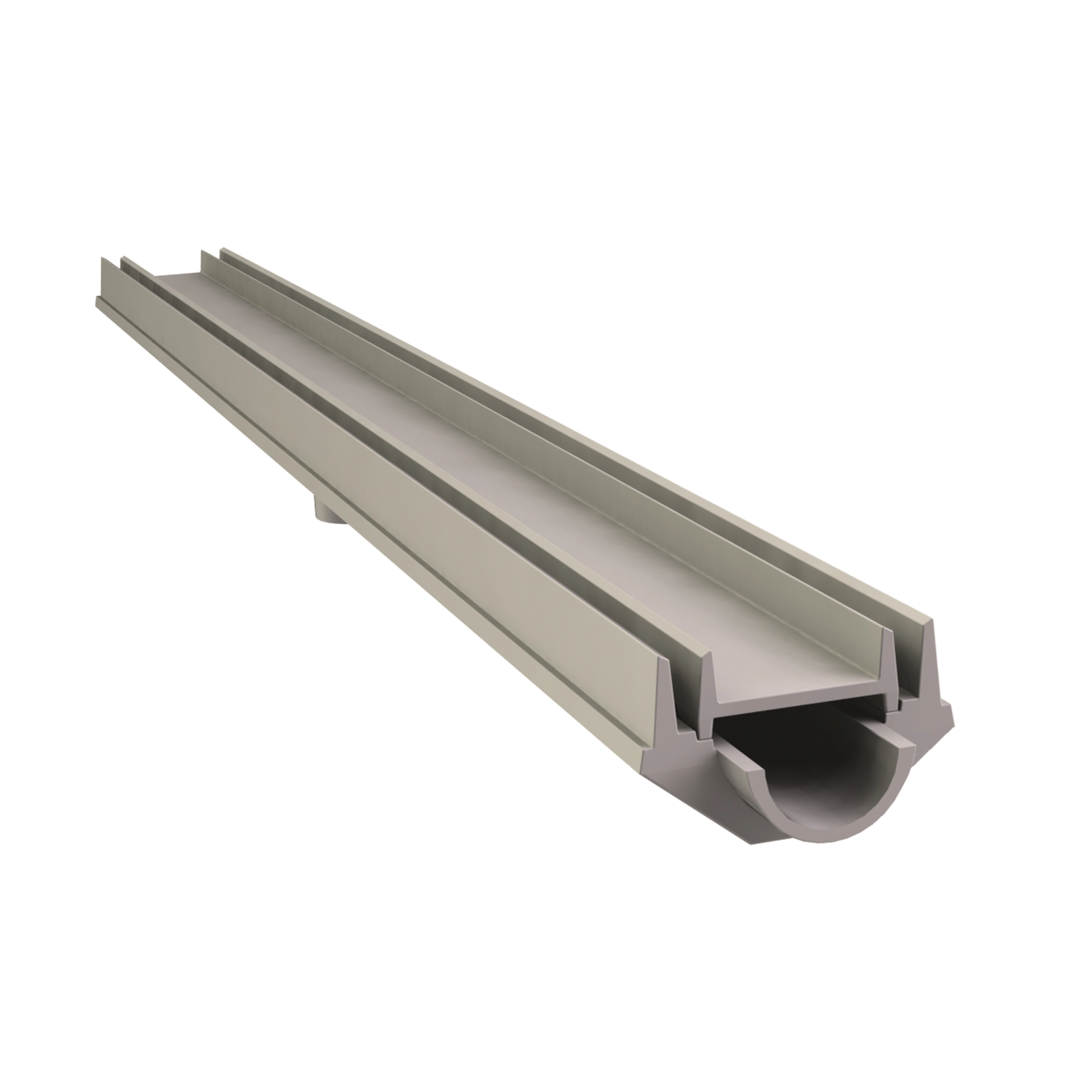 Conjunto Grelha com Caixa Coletora Linear Oculta Rebaixada Alumínio 8x100cm Bege GDA