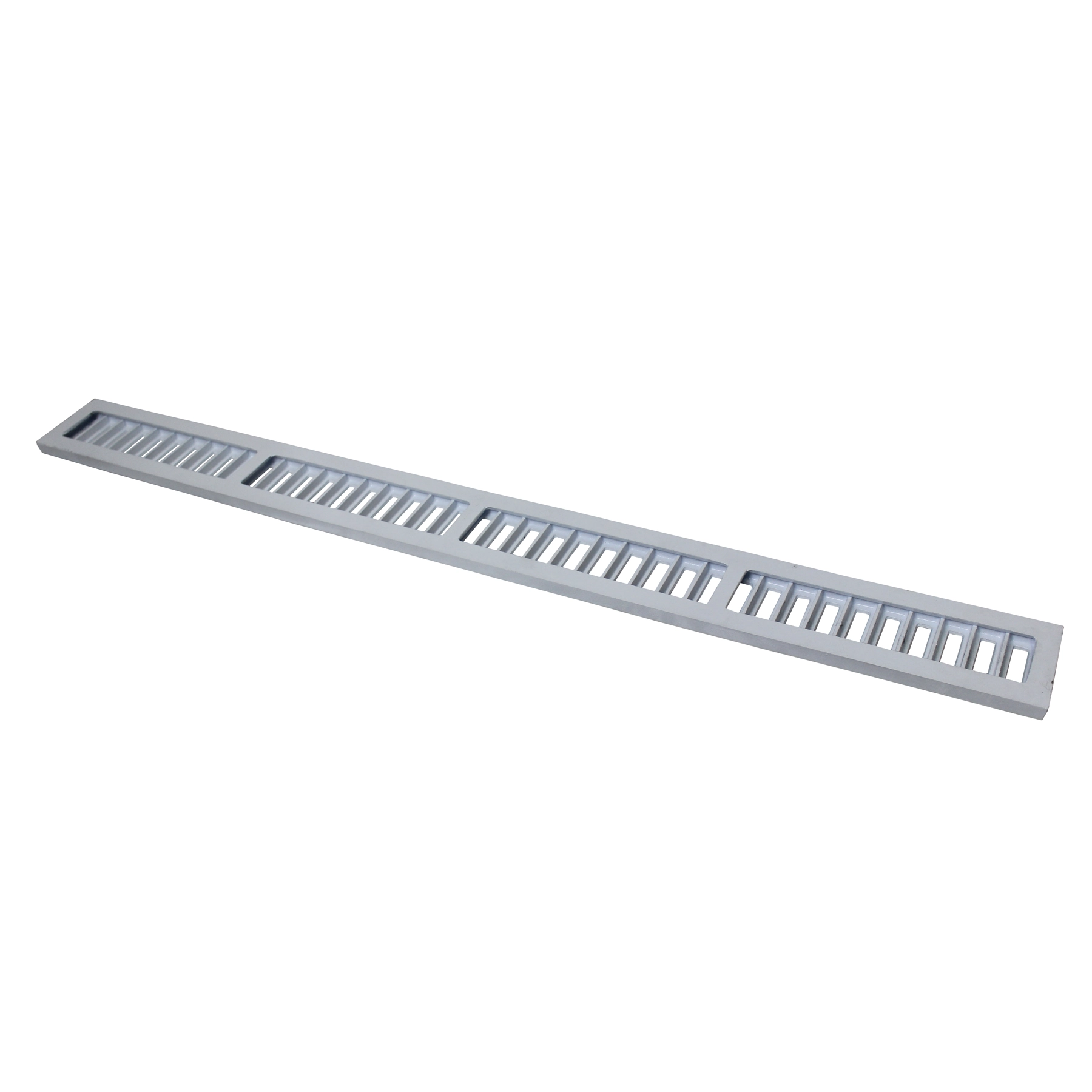 Conjunto Grelha e Porta Grelha com Caixilho Linear Externo para Veículos Leves Alumínio 10x100cm Branco GDA