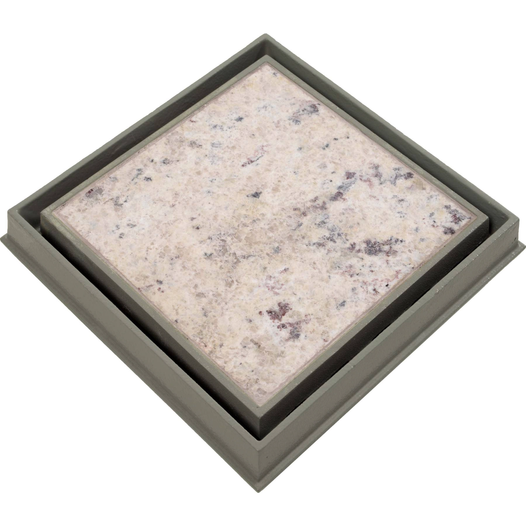 Conjunto Ralo Oculto e Adaptador para Caixa Sifonada Externo Alumínio 18x18cm Bege GDA