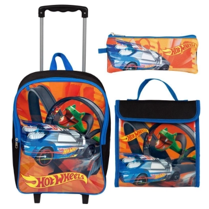 Kit Mochila Lancheira Estojo Hot Wheels 065465 065466 065467 Sestini