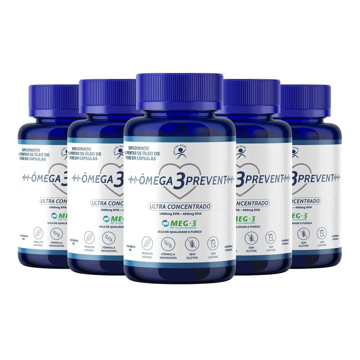 Ômega 3 Prevent Ultra Concentrado Meg-3 1.000 Epa 400 Dha 60 Caps Nutriage