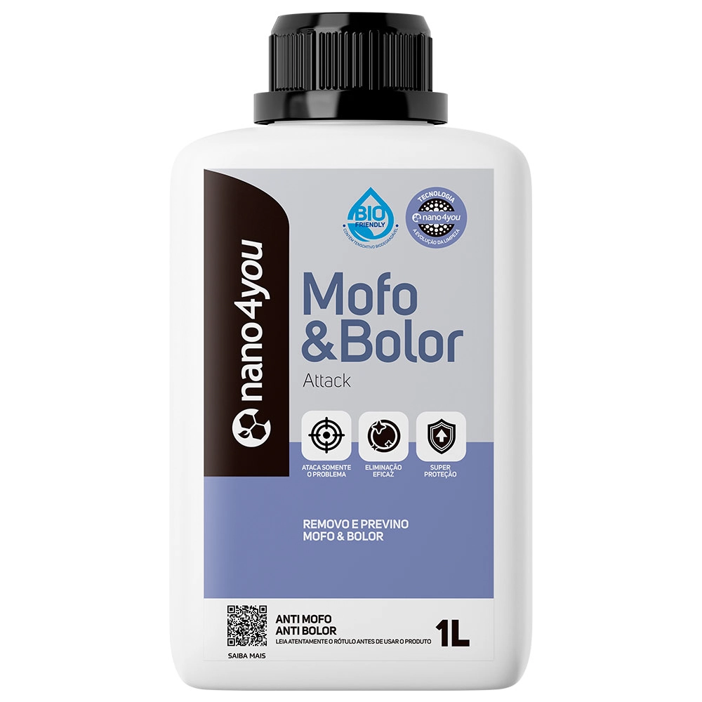 Mofo  & Bolor Attack Limpa Purifica e Previne Superfícies com Limo 1 Litro - Nano4you