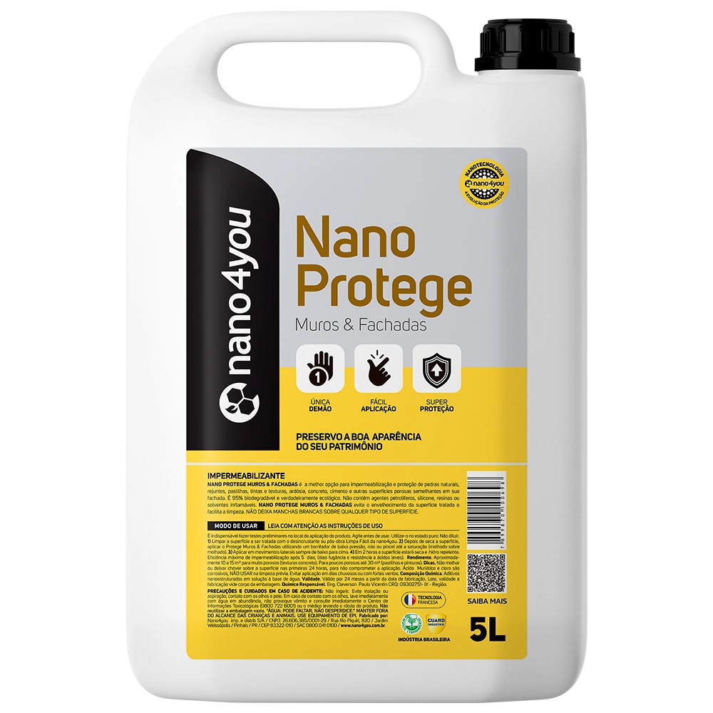 Protege Muros E Fachadas Anti Fungos Musgos Liquens Umidade Nano Tecnologia Biodegradável 5 Litros - Nano4you