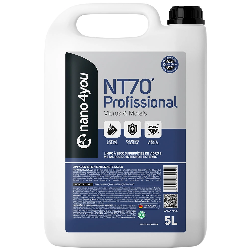 Nt70 Profissional Vidros E Metais Impermeabilizante Multipolidor E Protetor 5 Litros