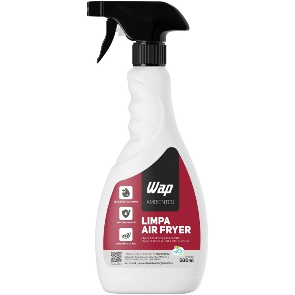 Limpa Air Fryer Limpa Fácil Cozinha Fogão Eletrodoméstico Desengordurante Limpeza Profunda Fragrância Citrus 500ml - Wap