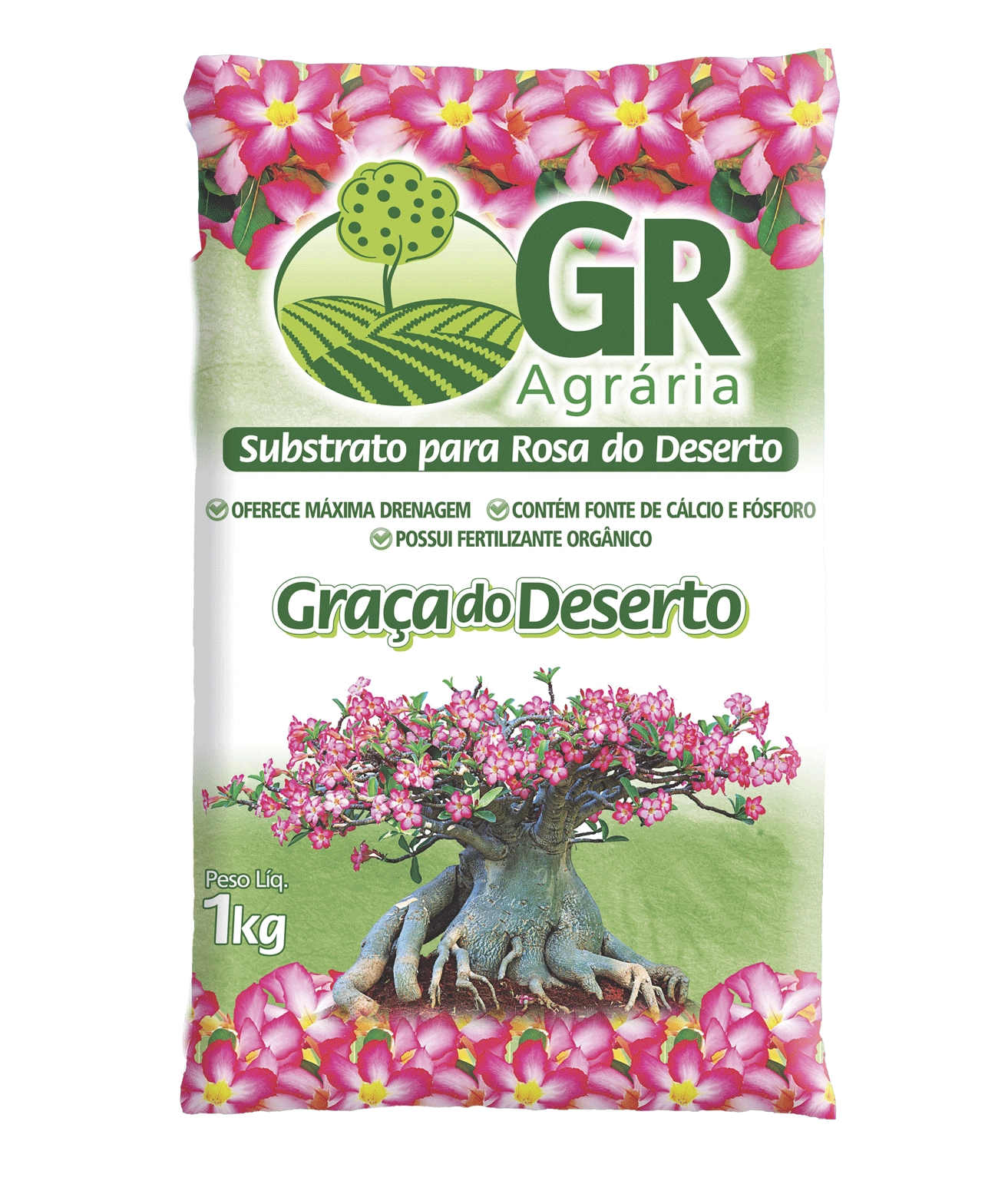 Substrato Natural Agraria 1kg P/rosa Do Dese.